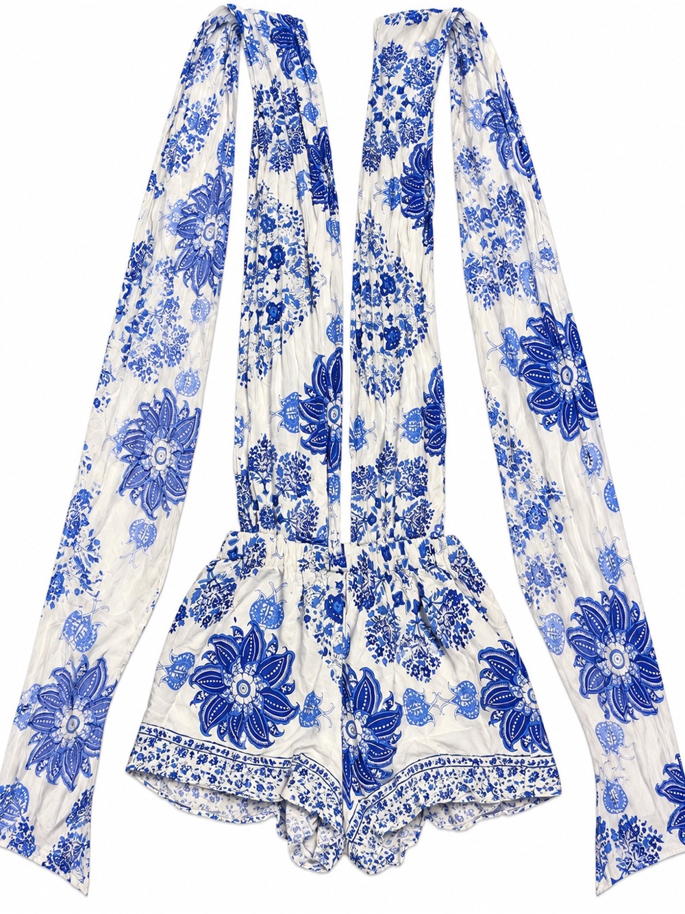 One Way LF Blue White Floral Convertible Multi Way Wrap Romper
